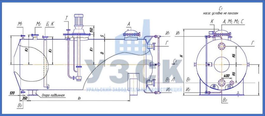 Чертеж емкости ГКК в Надым